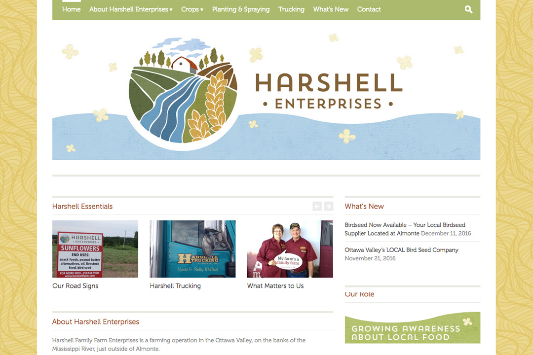 Almonte Web Design – Harshell Family Farm Site