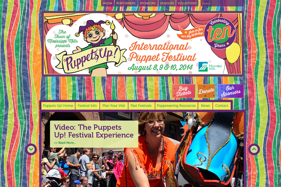Almonte Web Design – International Puppet Festival Site