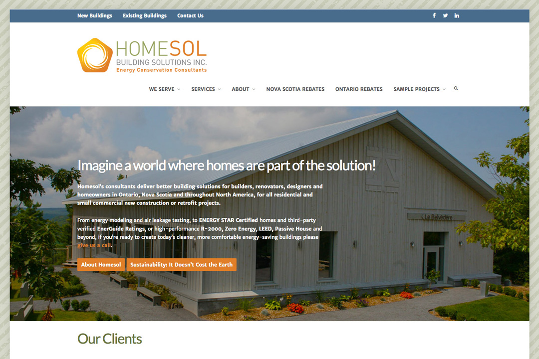Ontario Web Design – Homesol Energy Conservation Consultants Site