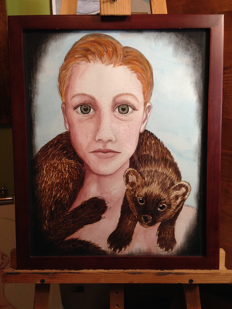 Ottawa Artist - Woman with Fisher Cat around Neck