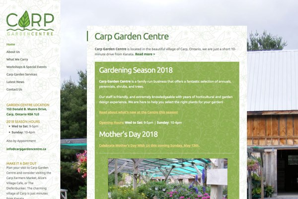Affordable Web Design - Carp Garden Centre