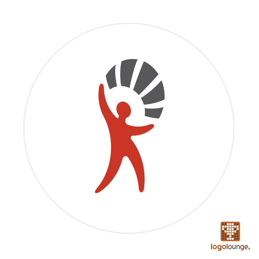 Winning logo design featuring human figure joyously fanning out documents