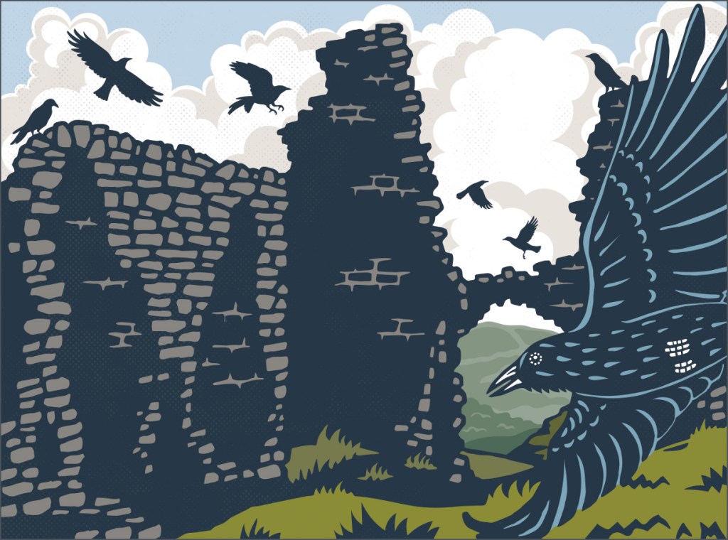 Image showing illustration with ruins and crows