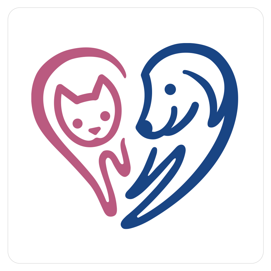 Lanark Animal Welfare Society logo showing a line-drawn cat and dog forming the shape of a heart.
